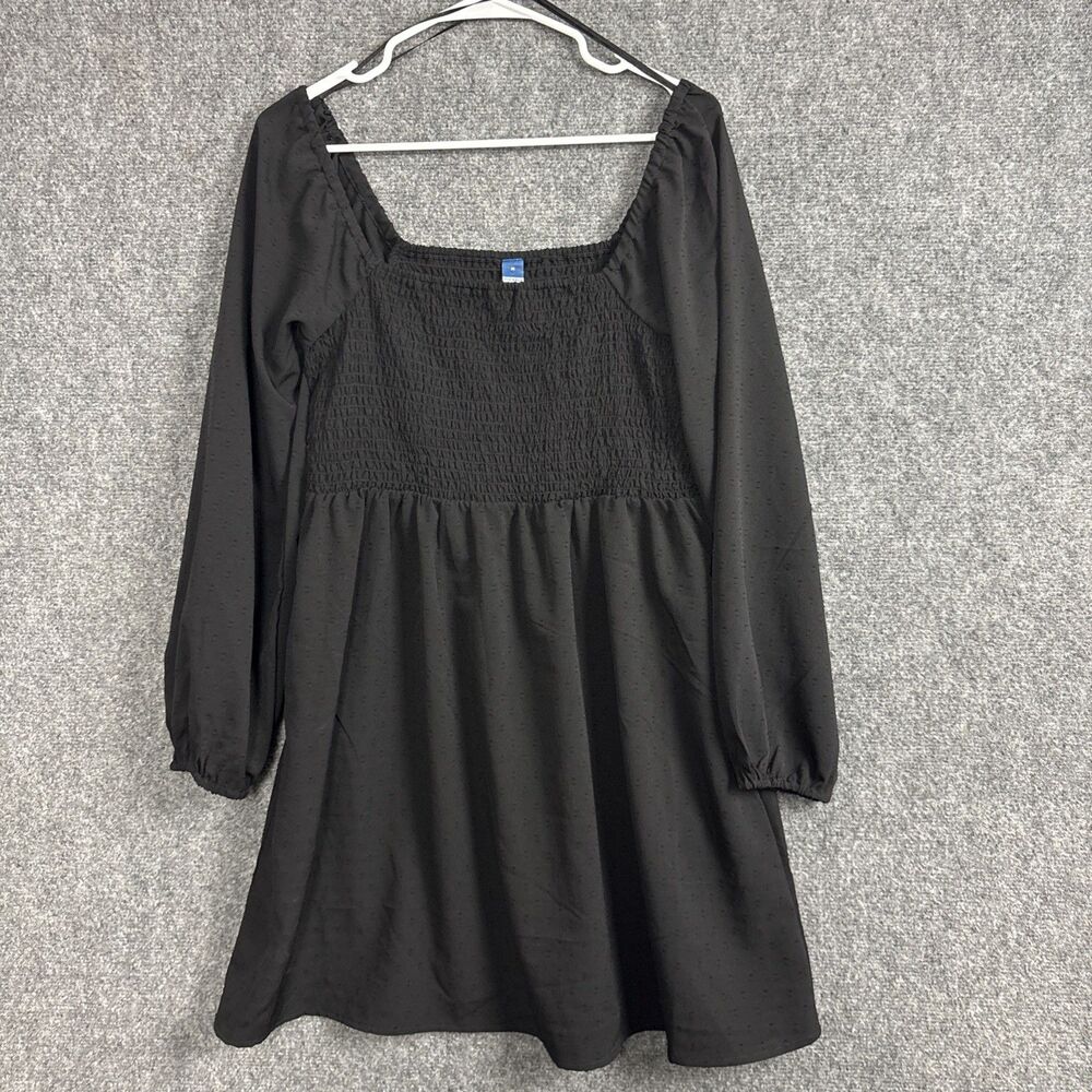 Old Navy Mini Dress Womens Size M Black Gothic Babydoll Smoke Witchy Milkmaid